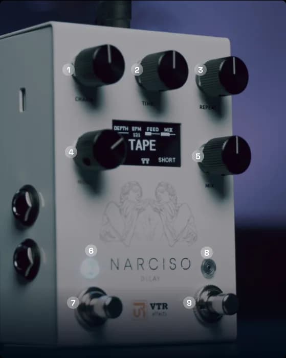 Controles do Narciso Delay